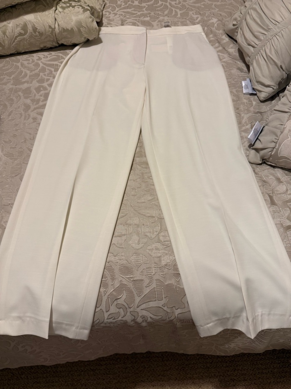 Zara Cream Wide-Leg Dress Pants